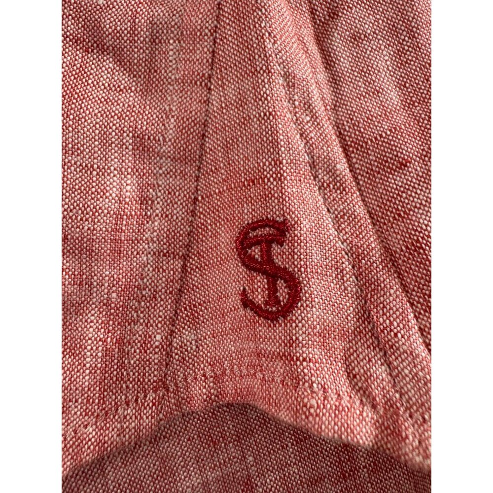Todd Snyder Italian fabric linen utility Shirt Sz Medium color Pink NWT Portugal - Picture 8 of 11